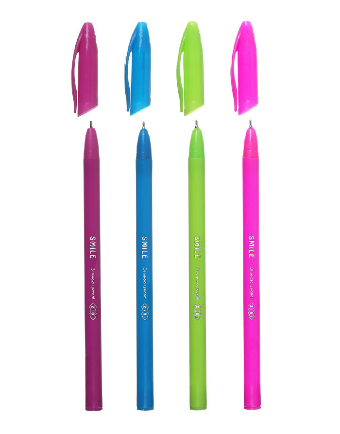 Pix cu ulei SMILE 0.5mm albastru  corp colorat  Linia KIDS