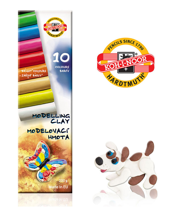 Plastilina de modelat  KOH-I-NOOR  10cul  200g  013171000000