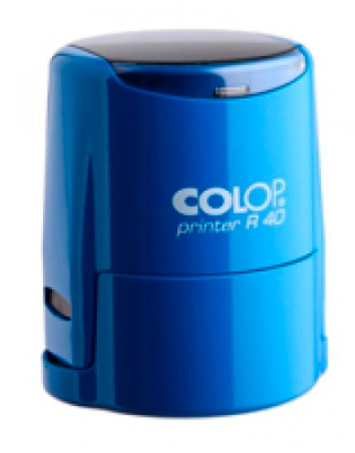 Suport stampila-automat rotunda R 40mm albastra pernuta albastra