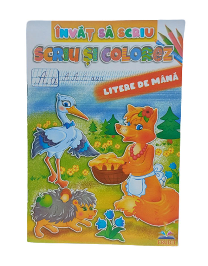 Carte invat sa scriu si colorez litere de mina  A4