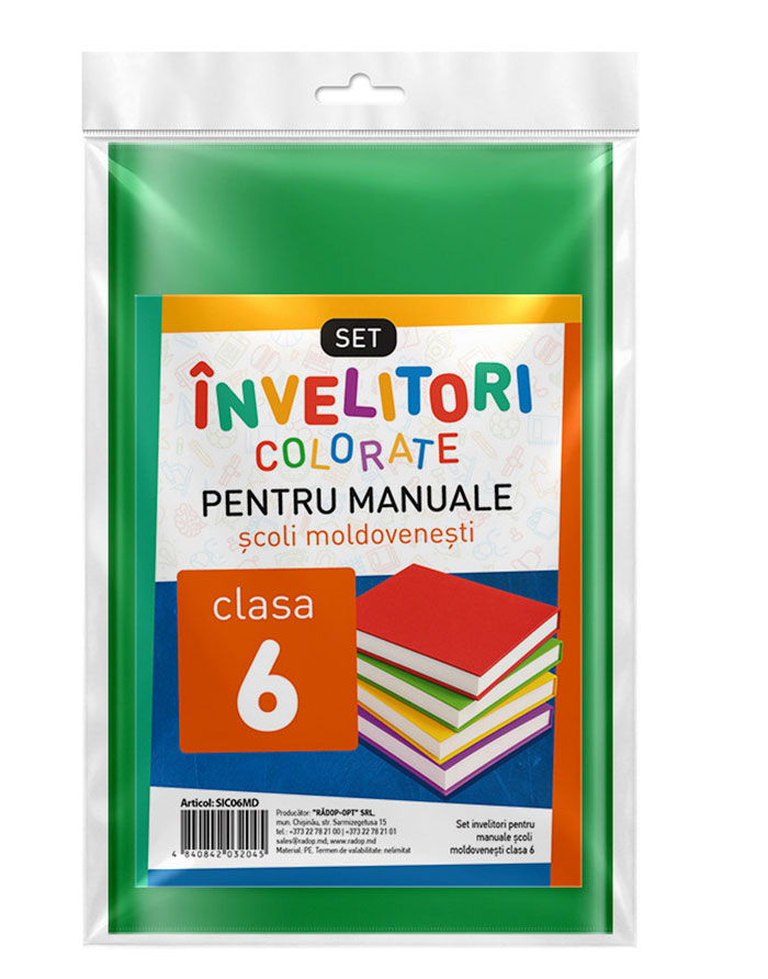Set invelitori colorate pentru manuale MD clasa 6