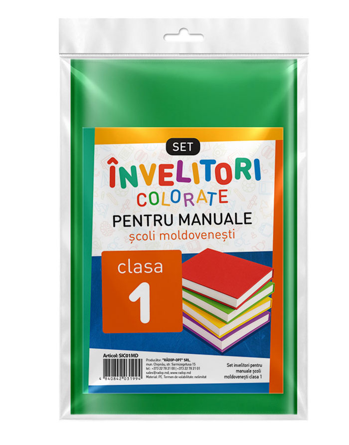 Set invelitori colorate pentru manuale MD clasa 1