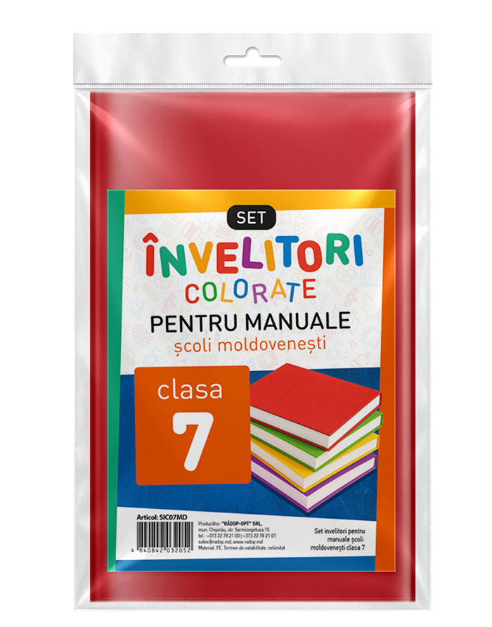 Set invelitori colorate pentru manuale MD clasa 7