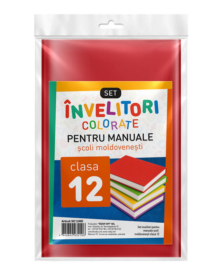 Set invelitori colorate pentru manuale MD clasa 12