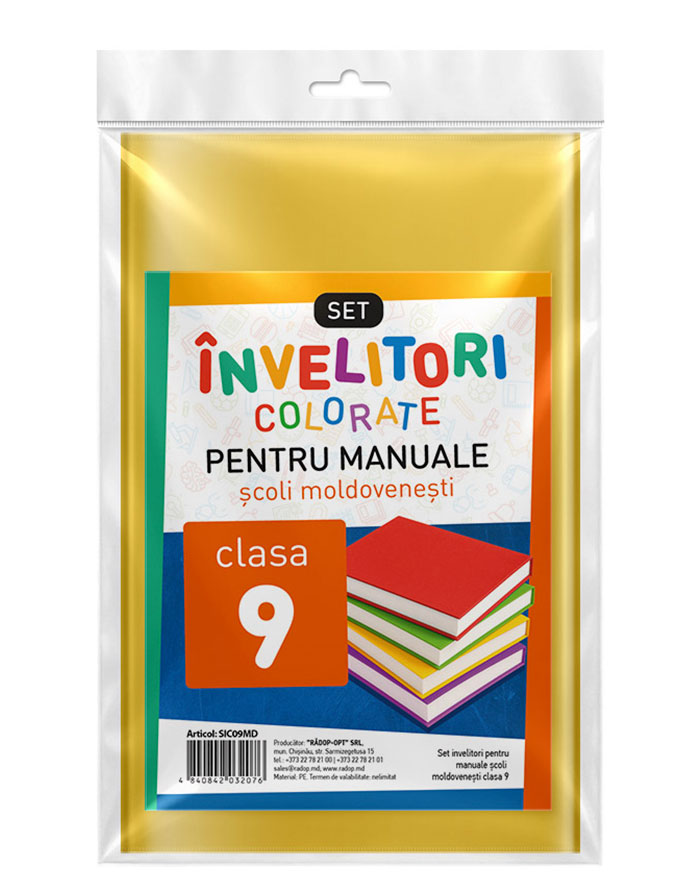 Set invelitori colorate pentru manuale MD clasa 9