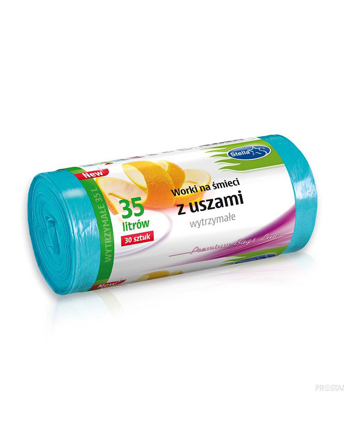 Pungi p/u gunoi cu urechi 35l.30buc. STGB-9718 verzi