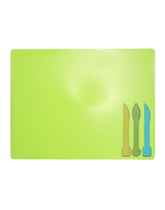 Tabla pentru modelare cu 3 instrumente verde deschis