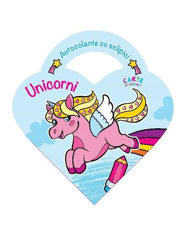 Unicorni.Autocolante cu sclipici