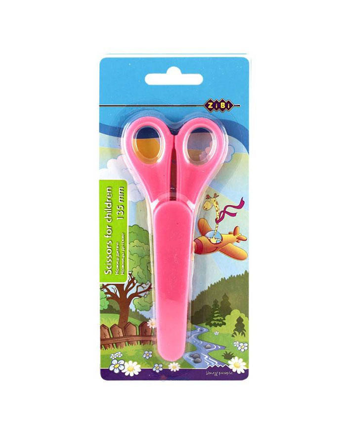 Foarfeca copii  ZiBi  13.5cm  blister  roz