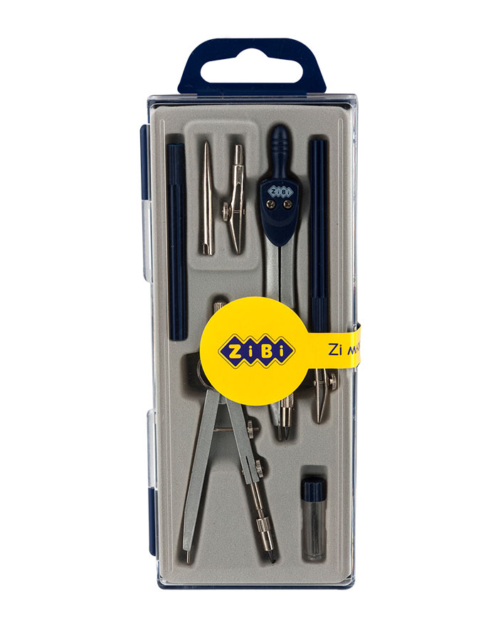 Compas Basis set 7 elemente culoarea albastra